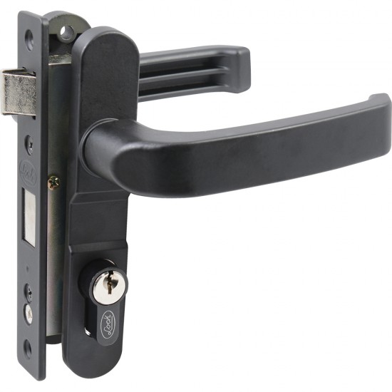 CERRADURA EURO PARA PUERTA DE ALUMINIO FUNCIÓN DOBLE, NEGRO, LLAVE ESTÁNDAR LOCK 11CL