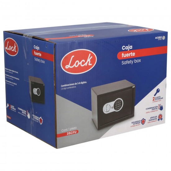 CAJA FUERTE METÁLICA MEDIANA 35 CM LOCK 35CFU