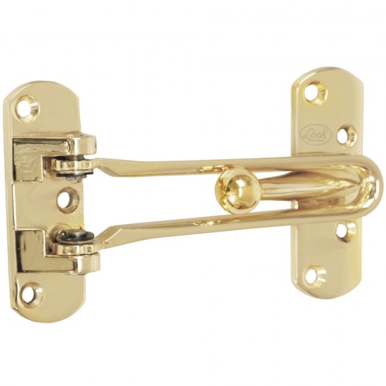 PASADOR DE SEGURIDAD PARA PUERTA ABATIBLE ACABADO LATÓN BRILLANTE LOCK L044LBB