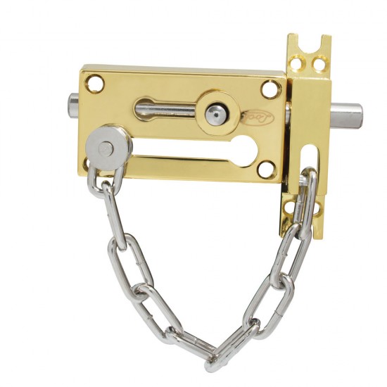 PASADOR DE SOBREPONER DE CADENA LATÓN BRILLANTE LOCK L048LBB