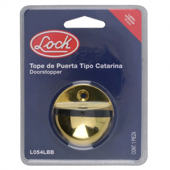 TOPE TIPO CATARINA PARA PUERTA LATÓN BRILLANTE LOCK L054LBB