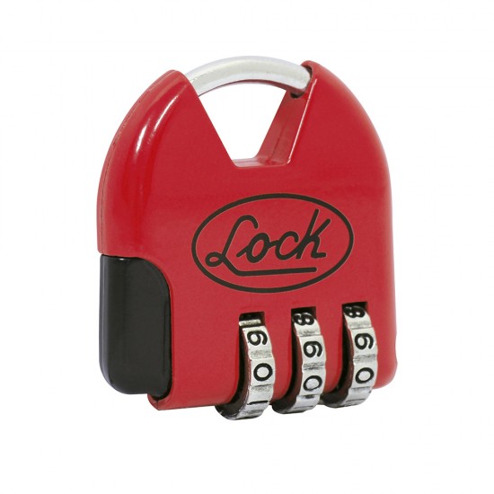 CANDADO DE COMBINACIÓN PROGRAMABLE PARA MALETA, ROJO, 36 MM LOCK L21M36