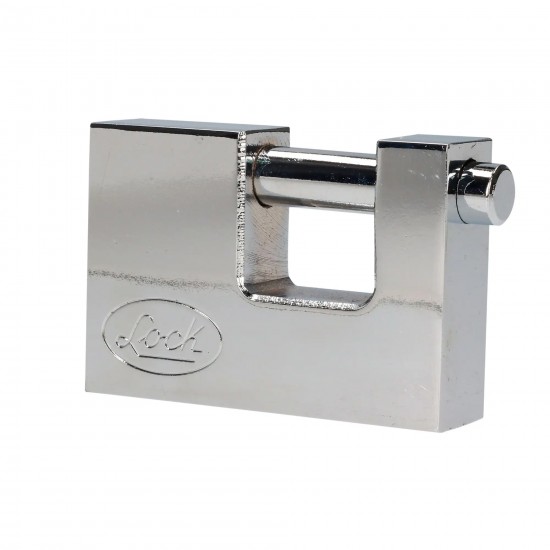 CANDADO DE ACERO PARA CORTINA METÁLICA 80 MM, CROMO SATINADO, LLAVE TETRA LOCK L22C80TCSB