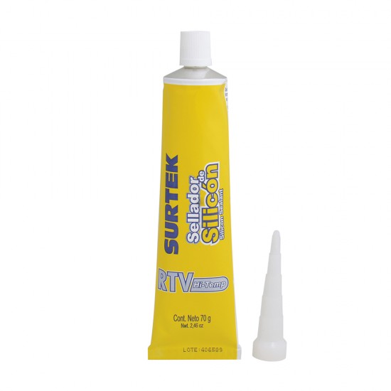 SILICÓN PARA ALTA TEMPERATURA, COLOR ALUMINIO EN TUBO, 70 GR SURTEK 113457