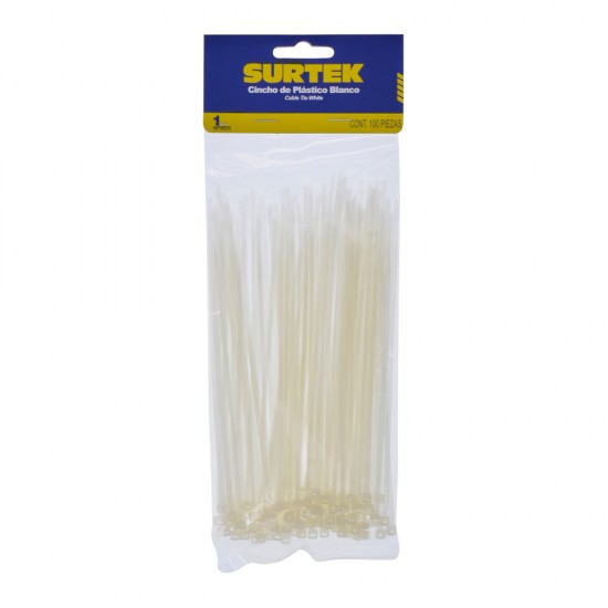 CINCHOS PLASTICOS 100 X 2.5 MM, TENSION 8 KG SURTEK 114200