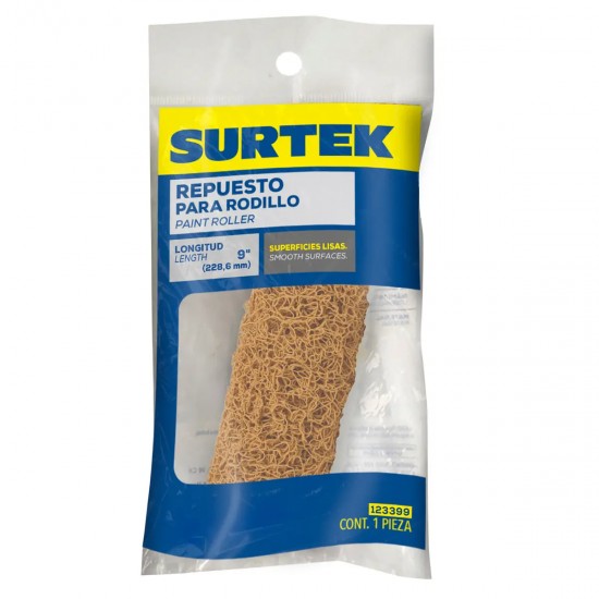 REPUESTO DE RODILLO PARA PINTAR DE PVC 9" X 7/16" SURTEK 123399