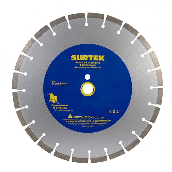 DISCO DE DIAMANTE PARA CORTADORA DE CONCRETO, 14" SURTEK 123473