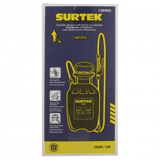 FUMIGADOR CON VARILLA Y BOQUILLA PLÁSTICA 3.8 LT SURTEK 130405