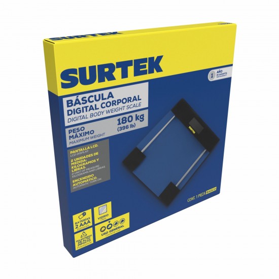 BÁSCULA DIGITAL CORPORAL 180 KG SURTEK BADCO