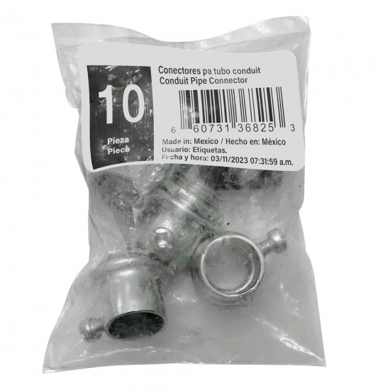 CONECTOR RECTO PARA TUBO LIQUID TIGHT 1/2" SURTEK CLT12R