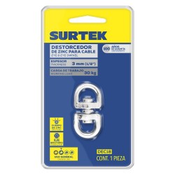 DESTORCEDOR DE ZINC PARA CABLE 1/8" SURTEK DEC18