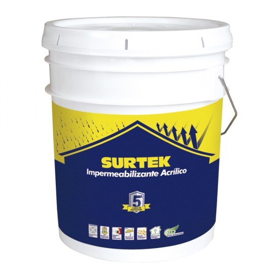 CUBETA DE IMPERMEABILIZANTE 19 LT COLOR BLANCO CON PROTECCIÓN DE 5 AÑOS SURTEK IMB5