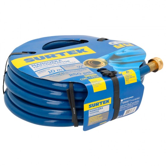 MANGUERA PARA JARDÍN CONTRACTOR CON CONECTOR METÁLICO 1/2", 10 M SURTEK M12C10