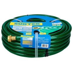 MANGUERA PARA JARDÍN TRAMADA CON CONECTOR METÁLICO 1/2", 25 M SURTEK M12T25