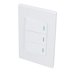 PLACA 3 INTERRUPTOR 1/3, LINEA PREMIUM, COLOR BLANCO SURTEK P623B