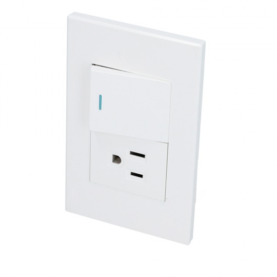 PLACA 1 INTERRUPTOR 1 CONTACTO COLOR BLANCO SURTEK P624B