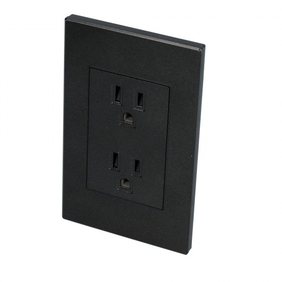 PLACA CONTACTO DUPLEX, LINEA PREMIUM, COLOR NEGRO SURTEK P627N