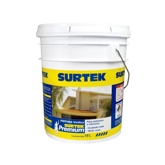 CUBETA DE PINTURA VINÍLICA PREMIUM 19 LT COLOR AMARILLO DURAZNO SURTEK SP10416