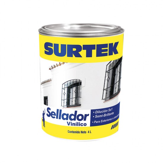 SELLADOR VINÍLICO 4 LT COLOR BLANCO SURTEK SV100