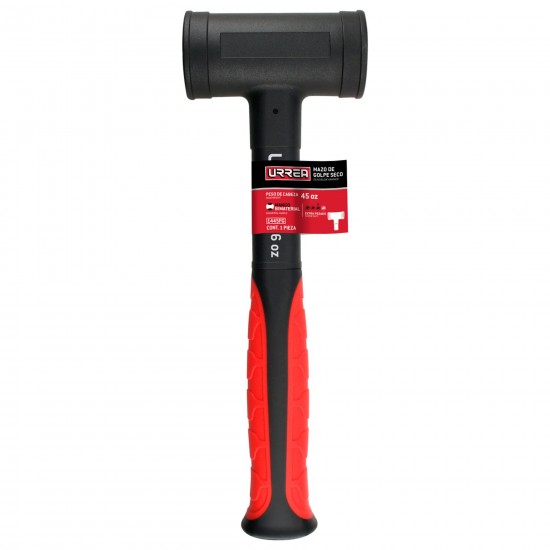 MAZO DE GOLPE SECO TAPAS FIJAS CON MANGO RUBBER GRIP DE 10-1/8", 26 OZ URREA 1426FG