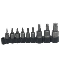 JUEGO DE DADOS CON PUNTA TORX CUADRO DE 1/4" Y 3/8", 9 PIEZAS URREA 4752T