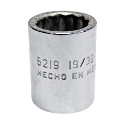 DADO CUADRO DE 3/8", 12 PUNTAS, EN PULGADAS, 19/32" URREA 5219