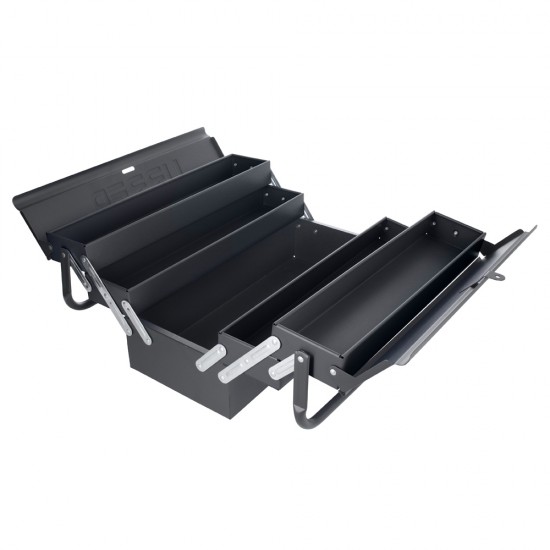 CAJA PORTA HERRAMIENTAS METÁLICA TIPO ACORDEÓN NEGRA 7" X 18" X 7" URREA CMA4