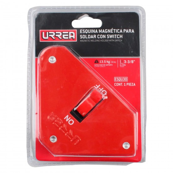 ESQUINA MAGNÉTICA PARA SOLDAR MULTIANGULAR CON SWITCH 3-3/8", 30 LB URREA ESQU30