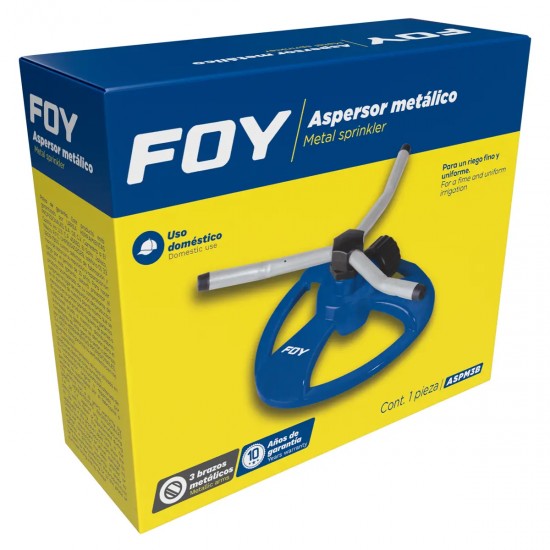 ASPERSOR ESTACIONARIO CON BASE METÁLICA DE 3 BRAZOS 3/4" GHT FOY ASPM3B